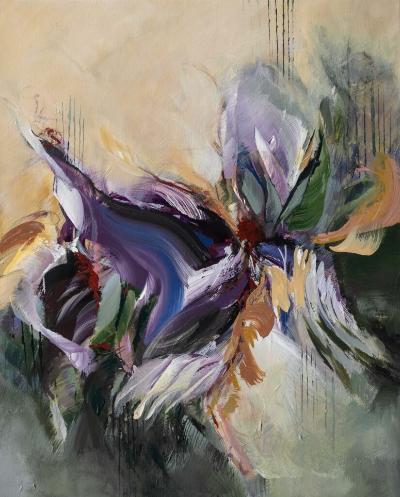 u0022Leaping Irisu0022 - Abstract painting by Pamela Gene Miller