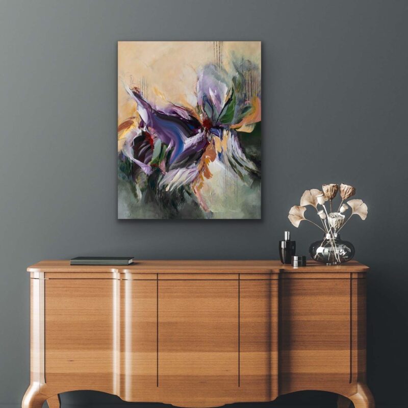"Leaping Iris" - Abstract painting by Pamela Gene Miller