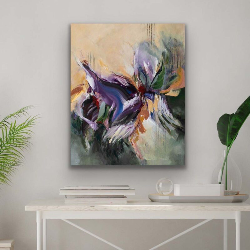 "Leaping Iris" - Abstract painting by Pamela Gene Miller