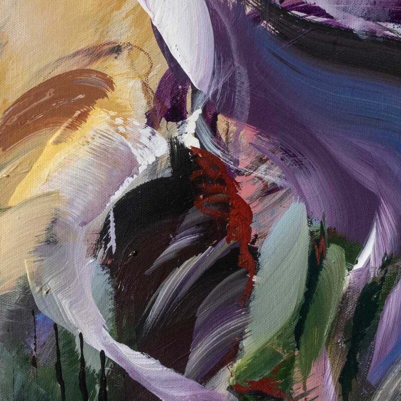 "Leaping Iris" - Abstract painting by Pamela Gene Miller