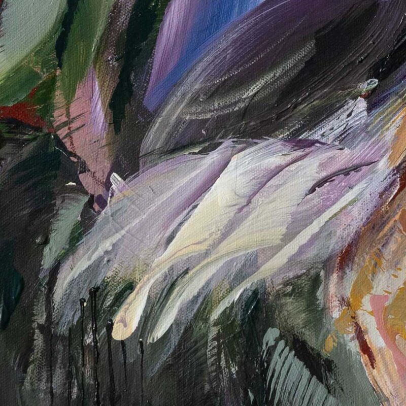 "Leaping Iris" - Abstract painting by Pamela Gene Miller
