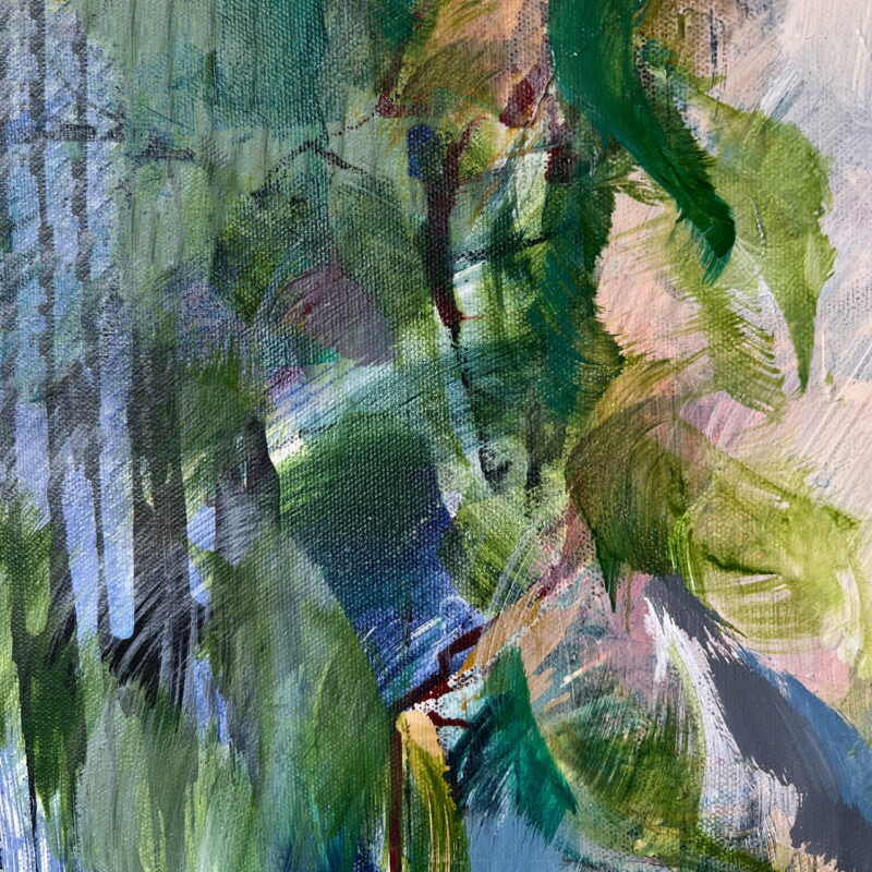 "Tango in Green" - Abstract painting by Pamela Gene Miller