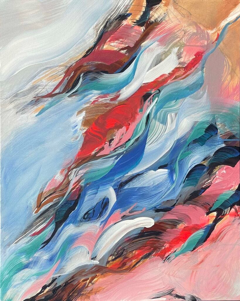 "Merging Edges" - Abstract painting by Pamela Gene Miller